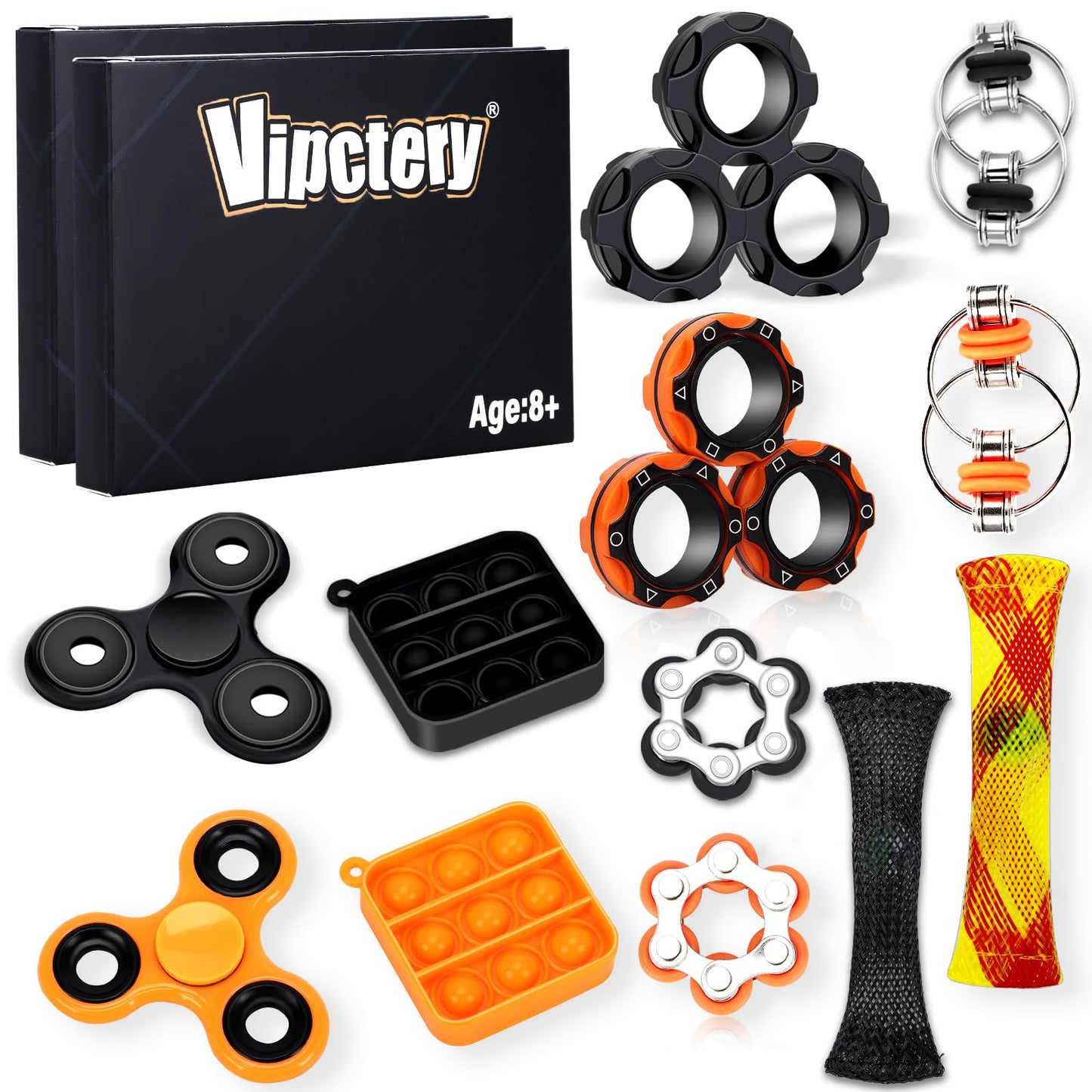 Vipctery 12Pcs Fidget Toys For Kids Adhd Autism Toys Adults Office Cool Gadgets Desk Toys Fidgets For Classroom Magnetic Rings S