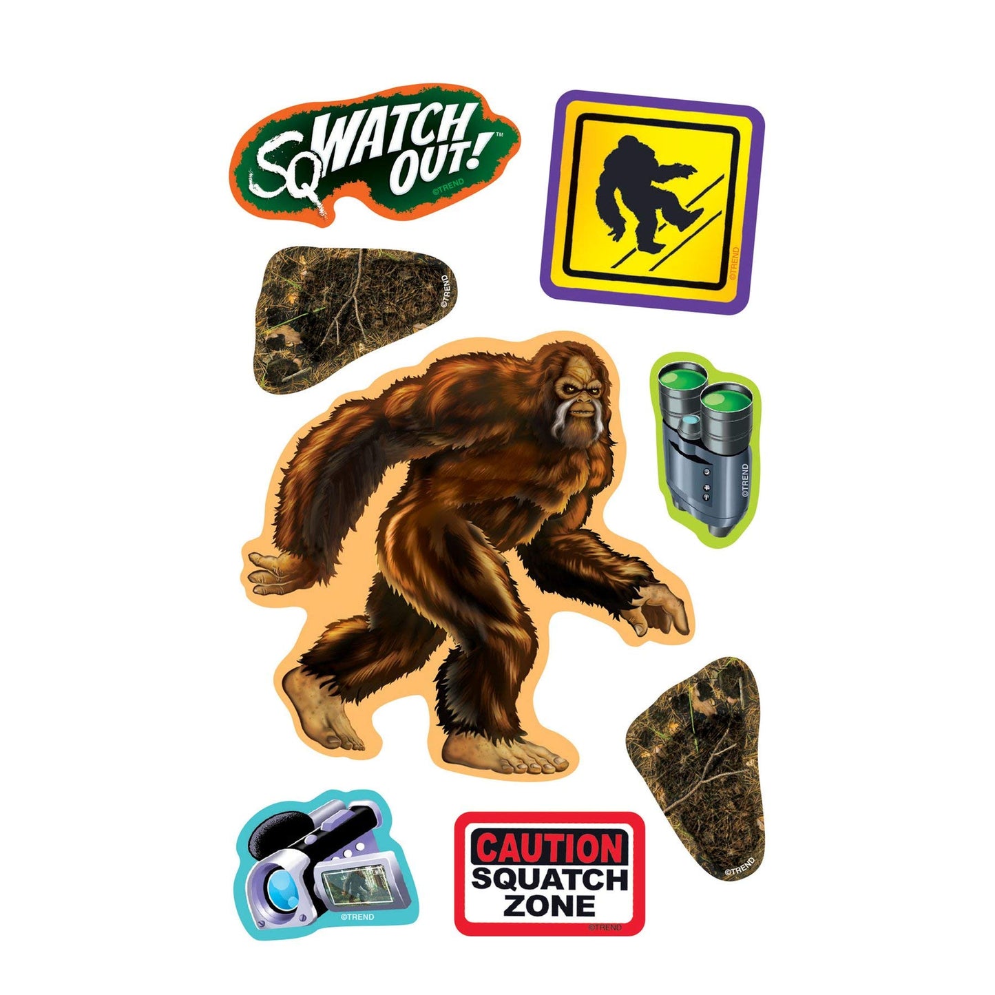 SQUATCH WATCH LARGE STICKERS 64 CT