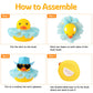 wonuu Car Decorations Cowboy Rubber Ducks, Car Ornament Ducky for Dashboard Accessories with Cowboy Hat, Black Plastic Glasses,