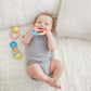Hape Rattle & Teether Collection | 3-Piece Rattle & Teething Set For Babies, Soft Colors