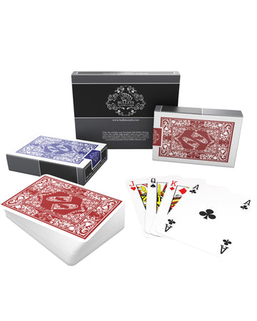 Bullets Playing Cards - Waterproof Plastic Playing Cards, 2 Decks, Four Pips, Whit Cut-Card, Durable Deck for Poker, Skat, Rummy