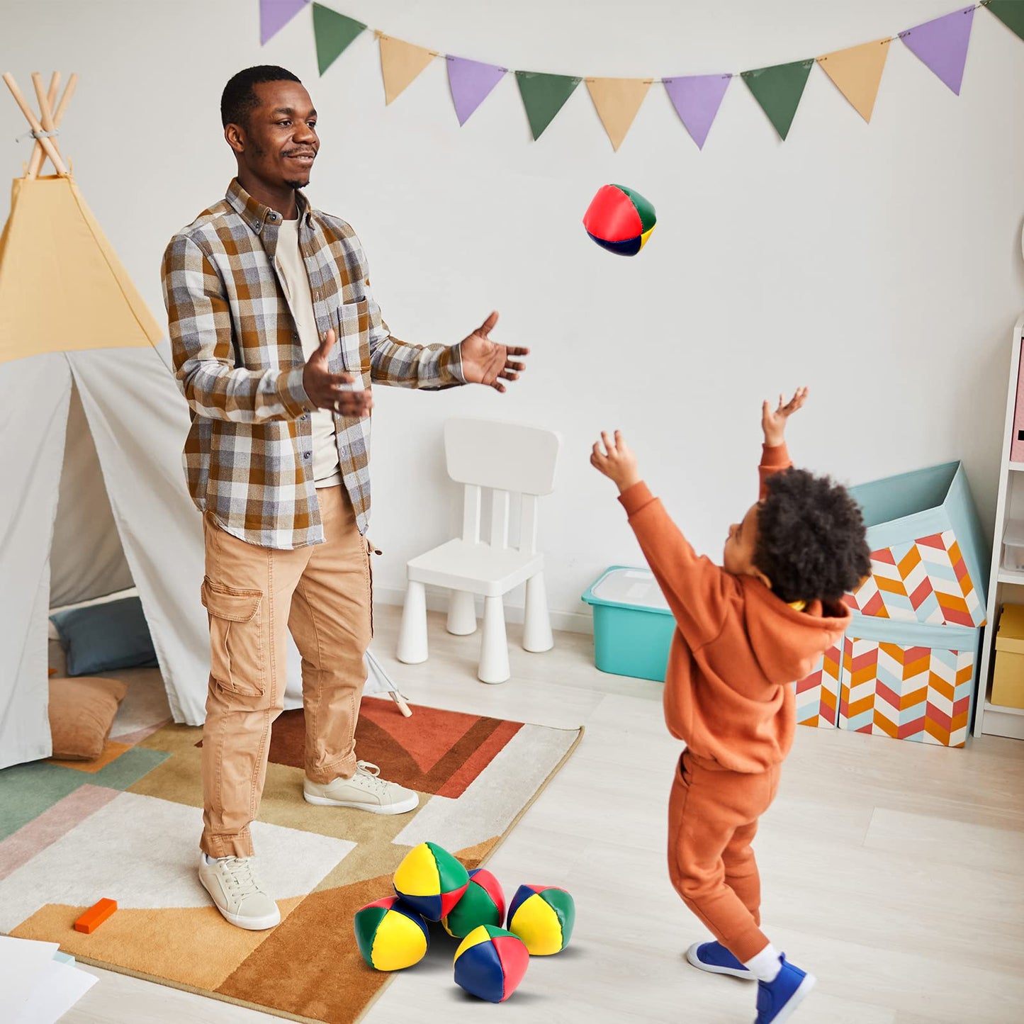 Leitee 36 Pcs Juggling Balls for Beginners 2 Inch Small Soft Durable Colorful Juggling Balls Bulk for Boys Girls mature-themeds Toy Game (Blue  Yellow  Red  Green)