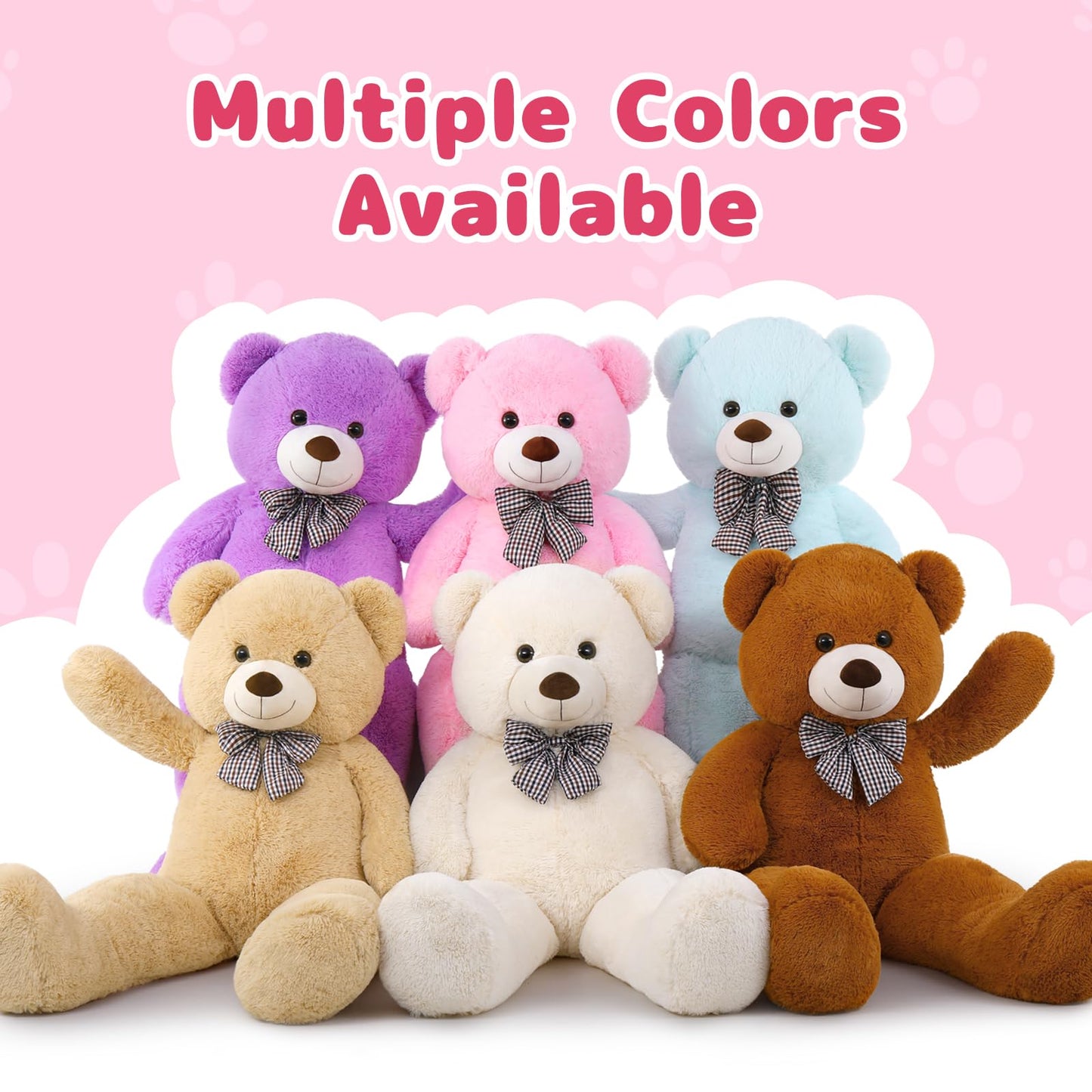 MaoGoLan Giant Pink Teddy Bear - 55" Life Size Stuffed Animal, Soft Polypropylene, Ideal Gift for Girlfriend