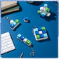 Halloscume 5 Pcs Keyboard mature-themed Fidget Toy Clicker Toy in 5 Styles Keyboard Fidget Keychain Cube Mechanical Key Button Clicker Stress Relief Gift for Office Home Pass Time(Blue Green)