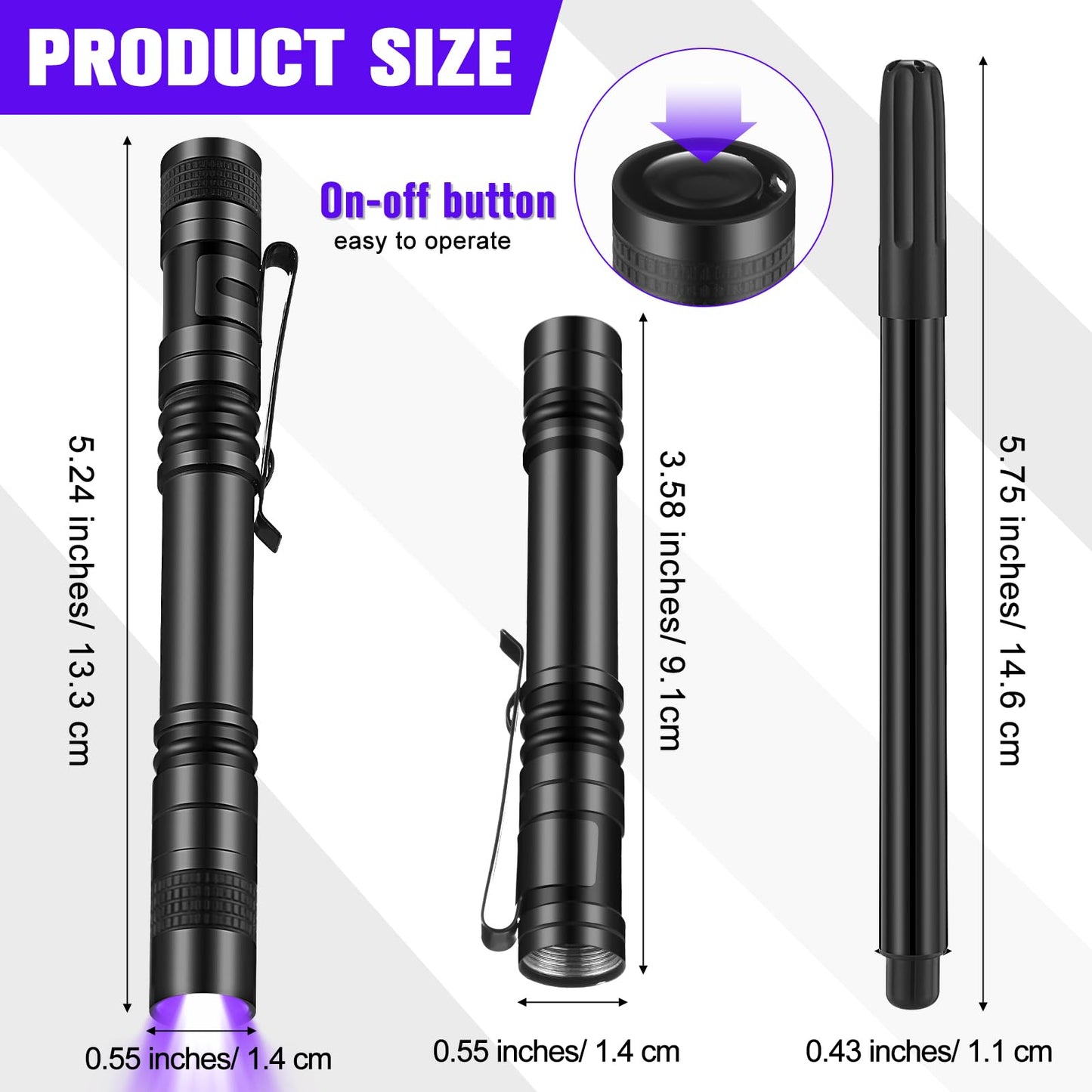 Tegeme 12 Invisible Ink Pen Set 6 Invisible Marker 6 Mini UV Flashlights Black Light Markers Disappearing Ink Pen for Secret Not