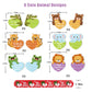FOIMAS Valentine's Day Slap Bracelet Set,32pcs Animal Heart Snap Bracelet Wristband and 36pcs Gift Cards for Kids School Classro