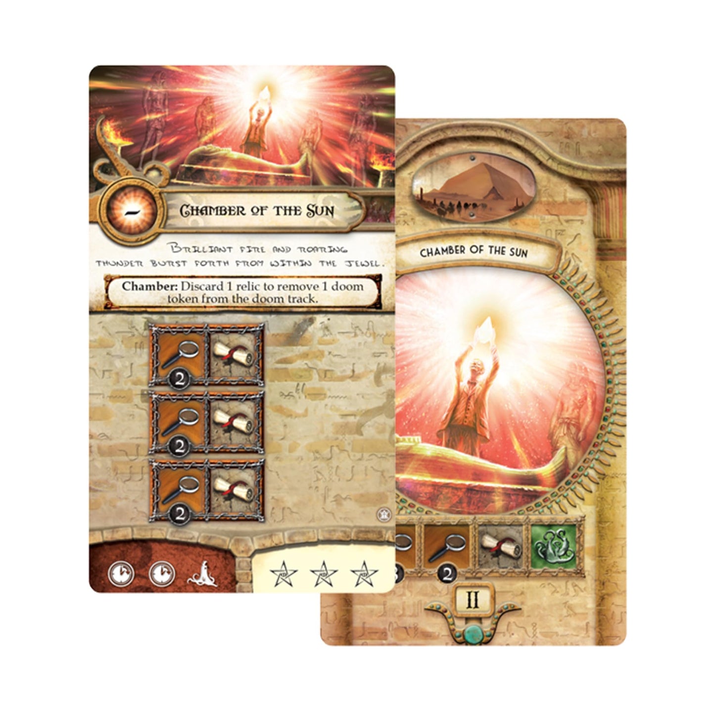 Elder Sign Omens Of The Pharaoh Board Game Expansion - Egyptian Adventure! Cooperative Horror Mystery Game, Ages 14+, 1-8 Player