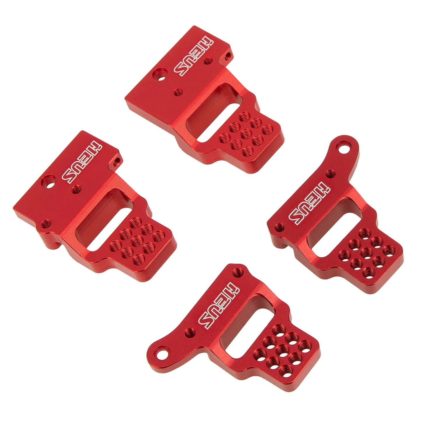 MEUS RACING TRX4M Shock Mount with Multi Holes Adjustable Mounting for TRX4M Defender/Bronco 1/18 RC Crawler Car.(Red)