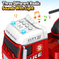 SpringFlower Truck Toddler Boy Toys, 25'' Large Fire Truck Toy with Racing Car and Helicopter,3 in 1 Lights Sounds Fire Truck Bo