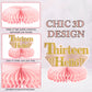 9Pcs 13Th Birthday Decorations Pink Rose Gold Honeycomb Centerpieces For Girls,Happy 13Th Birthday Table Centerpieces Party Supp