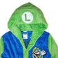 Super Mario Little/Big Boys' Soft Hooded Fleece Sleepwear Bathrobe - Plush Robe For Kids, Luigi, 10/12