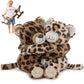 MorisMos Leopard Stuffed Animal Duo  Freezable & Microwavable Cheetah Stuffed Animals  Long-Arms Hugging Leopard Toy  Heating Pad Plush Cheetah Toys for Girl Kid mature-themed Gift/Room Decor