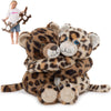 MorisMos Leopard Stuffed Animal Duo  Freezable & Microwavable Cheetah Stuffed Animals  Long-Arms Hugging Leopard Toy  Heating Pad Plush Cheetah Toys for Girl Kid mature-themed Gift/Room Decor