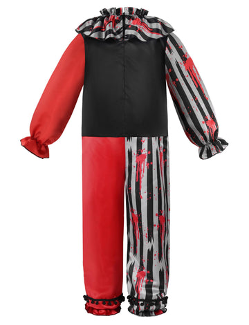 Relibeauty Killer Clown Costume Scary Clown Costume For Kids With Clown Mask 140