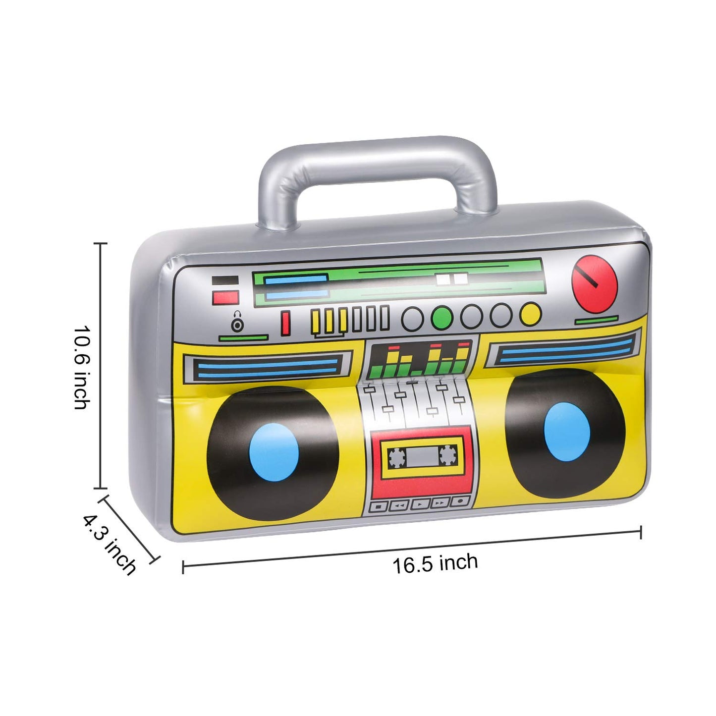 4 PCS Inflatable Boombox - 80s 90s Party Decorations Supplies Inflatable Boom - Rappers Hip Hop B-Boys Costume Accessories Box(1