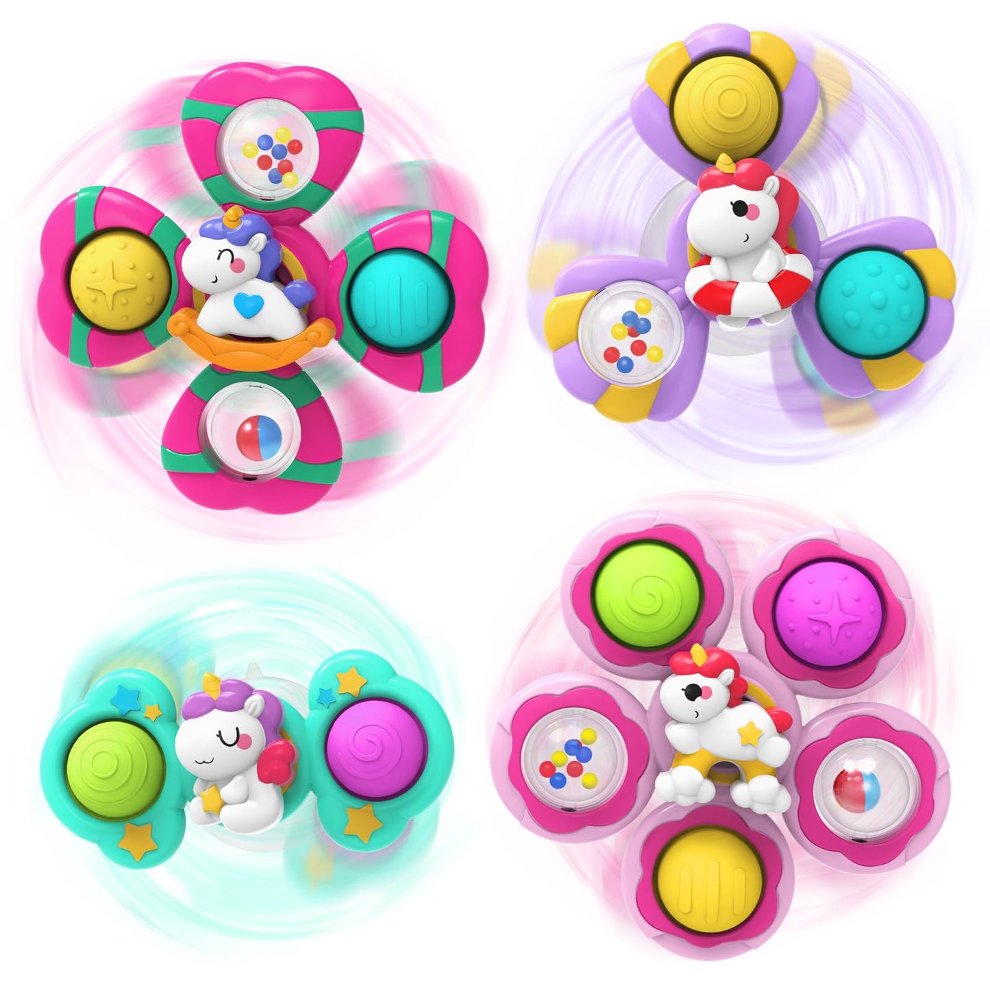 Fidget Spinner,1 2 Year Old Girl Boy Birthday Gifts,Baby Bath Toys For Kids Ages 1-3,Travel Toys For Toddlers,Suction Cup Spinne