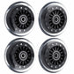 Aowish Ride On Swing Twist Wiggle Car Polyurethane Replacement Wheels W/Bearings Abec-9 (2 Front Wheels With Convex Hub, 2 Rear Wheels With Concave Hub) (Black)