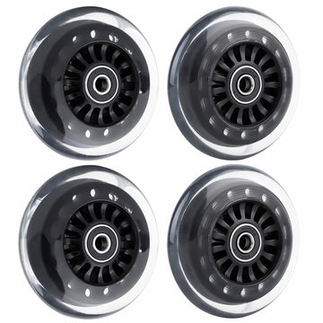 Aowish Ride On Swing Twist Wiggle Car Polyurethane Replacement Wheels W/Bearings Abec-9 (2 Front Wheels With Convex Hub, 2 Rear Wheels With Concave Hub) (Black)
