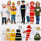 Vicenpal 8 Set Pretend Play Costumes Set Washable Role Play Set Chef Construction Worker Policeman Fireman Doctor Astronaut Expl
