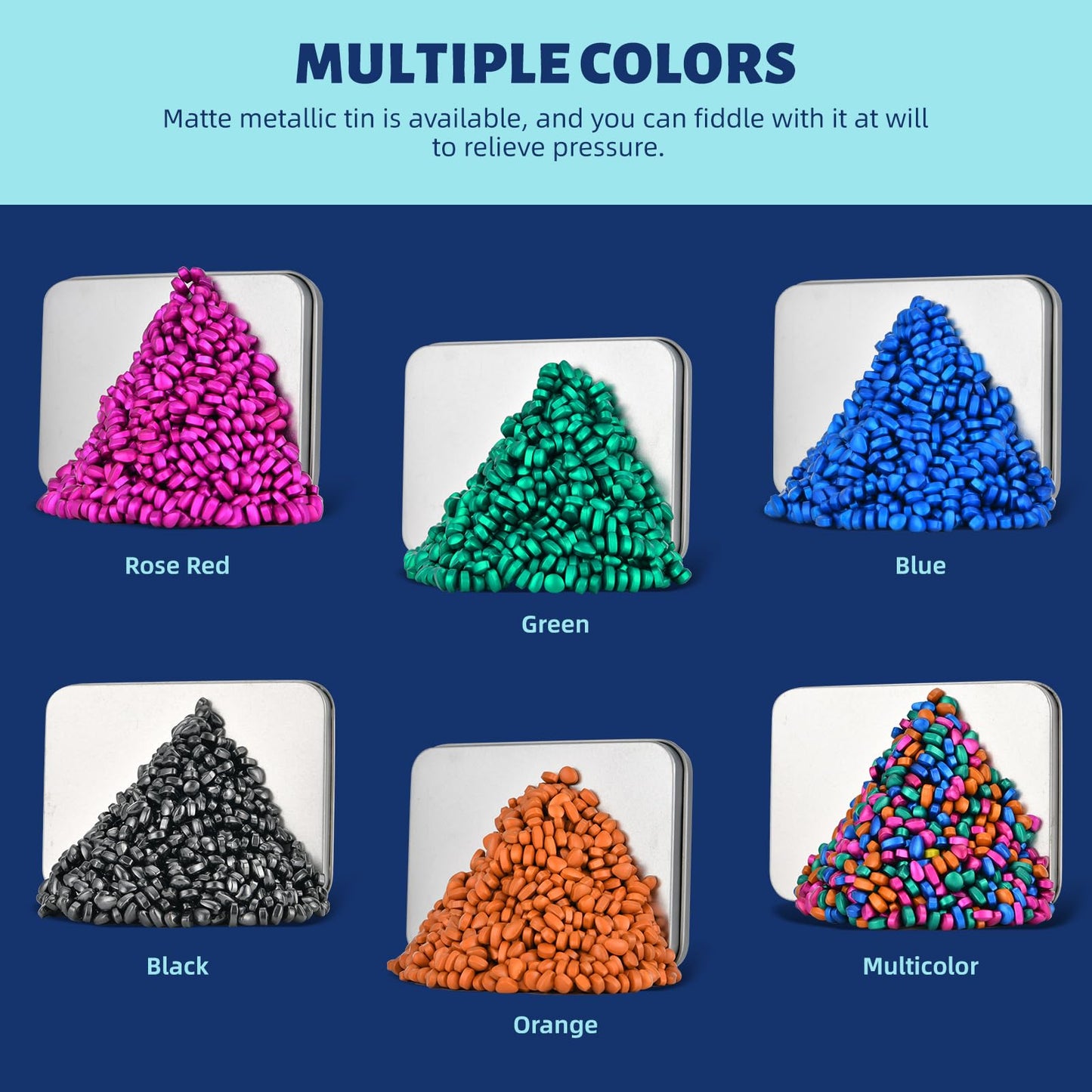 Lcvuuk Magnetic Ferrite Putty Rocks, Blue More Than 600 Weak Magnetic Smooth Ferrite Pebbles, Magnet Rock Desk Toys And Time-Kil