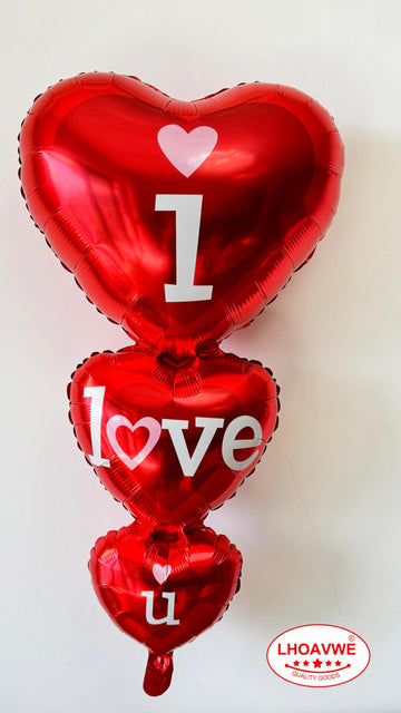 7 Pcs Red Heart Balloons I Love You Heart Balloons For Valentines Day Decorations Bridal Shower Wedding Party Decorations