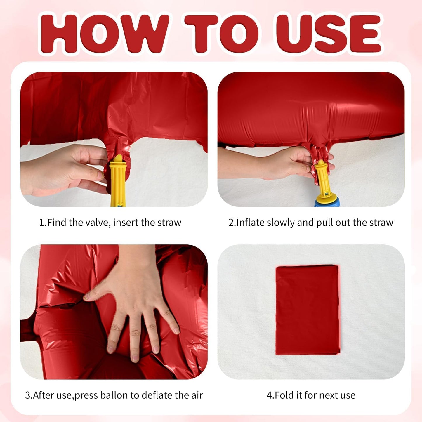 12 Pcs Heart Balloons, 18 inch Red Heart Shaped Balloons, Big Heart Mylar Helium Balloons, Heart Love Foil Balloons for Wedding