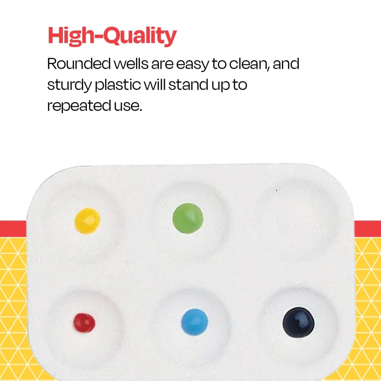 School Smart Paint-Rite Tray With 6 Wells, 3-1/2 X 5-1/4 Inches, White, Pack Of 12