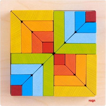 Haba 3D Creative Stones 28 Wooden Blocks And 15 Double Sided Template Cards - Stacking Blocks Stem Toy (Made In Germany)