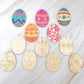 Cliths 12Pcs Wooden Easter Egg Ornaments Diy Craft Kit  4 Inch Blank Hanging Decorations For Easter Party, Home Dcor, Kids Art 