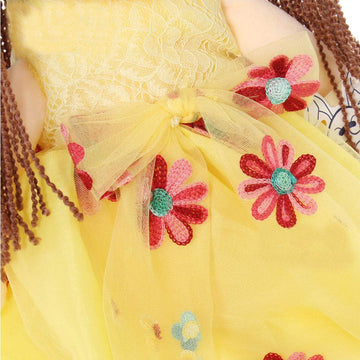 Tvoip Tulle Skirt Princess Plush Toy Phial Dolls Children Girls Doll Cute Little Girl Dolls, 18 Inch (Yellow)