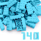 WYSWYG 140 Building Blocks Set - 2 x 4 Classic Bricks, Compatible, for Kids & MOC Lovers - Sky Blue.