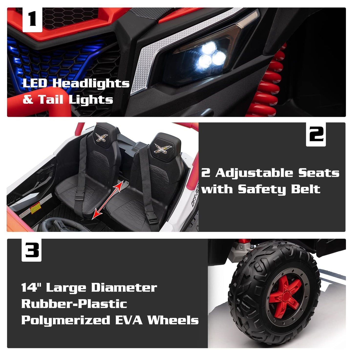 Nitoess 2Wd/4Wd Ride On Utv With Remote Control,2 Seater 24V Ride On Truck For Kids,Xxxl Electric Toy Car,Max Load Capacity 200L