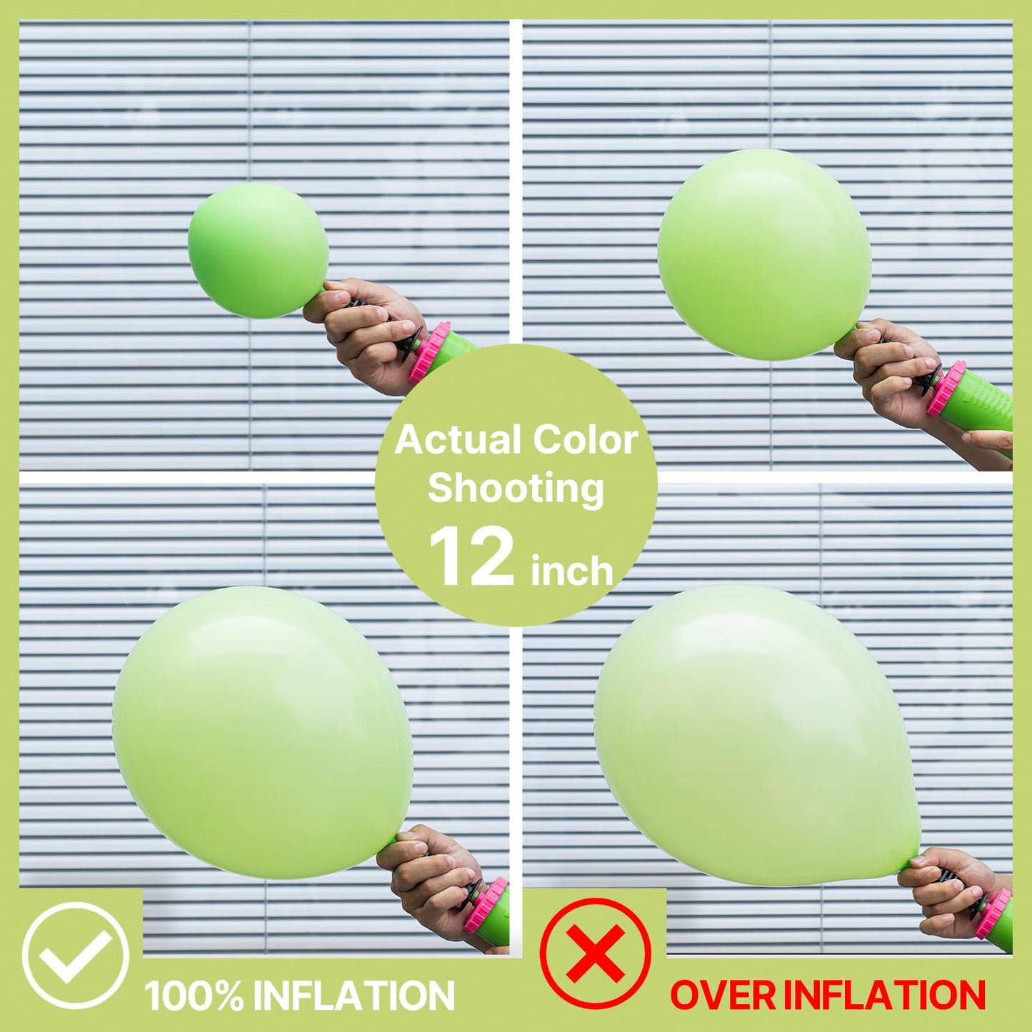 Partywoo Lime Green Balloons, 100 Pcs Green Balloons Different Sizes Pack Of 36 Inch 18 Inch 12 Inch 10 Inch 5 Inch For Balloon Garland As Birthday Decorations, Wedding Decorations, Party Decorations