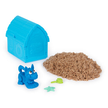 Kinetic Sand Dog House - with 170 g Magic Beach Sand, 1 Dog Figure and Accessories for Creative Indoor Sand Play Fun, for Childr