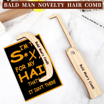 2Pcs Funny Bald Man Comb Funny Gag Gift Card Gag For Bald Man For Men Hair Loss Joke Gift Comb For Bald Man Brush For Bald Mens