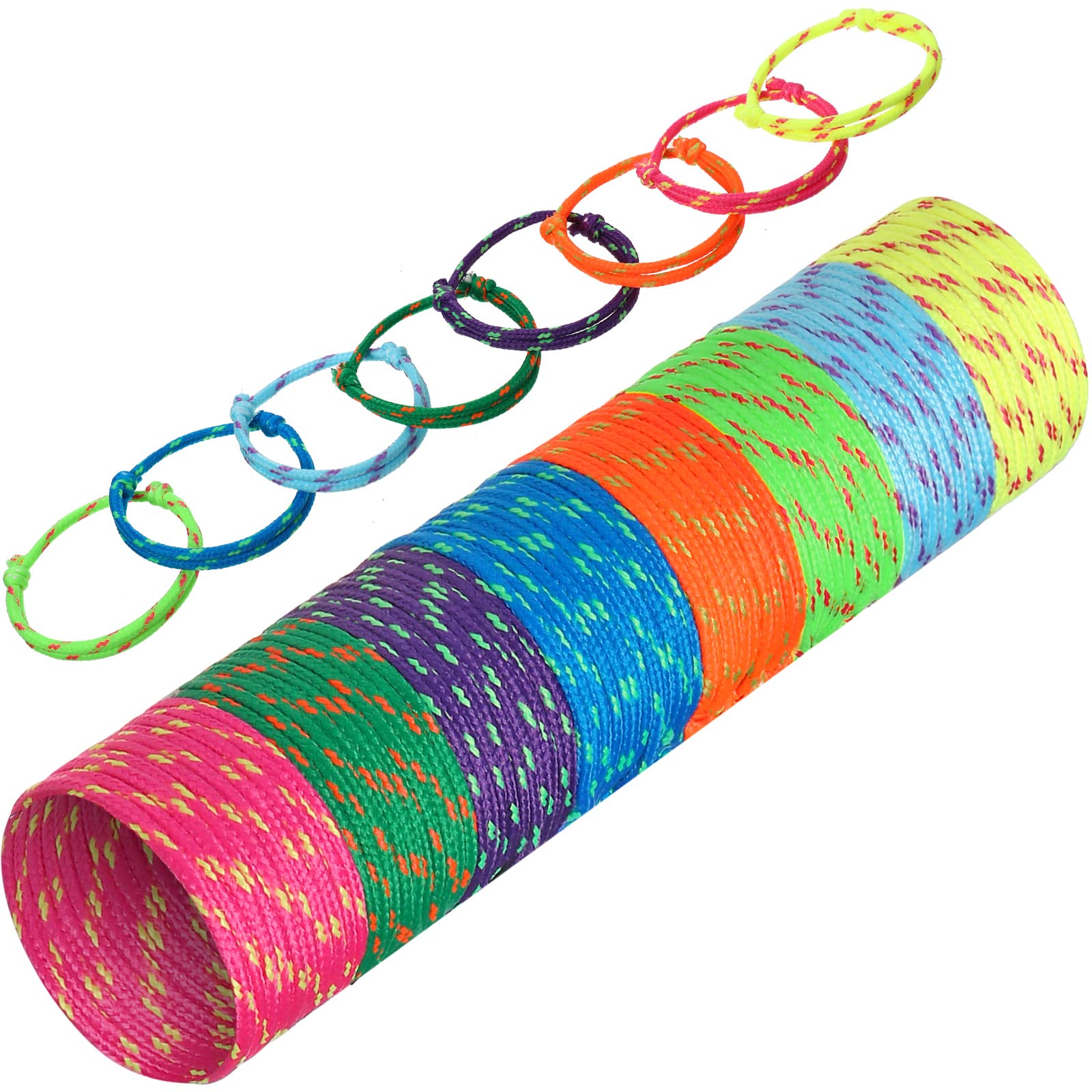 WILLBOND 216 Neon Friendship Bracelets Bulk for Kids Paracord Bracelet End of Year Gifts for Student Birthday Classroom Basket S