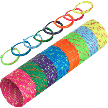 WILLBOND 216 Neon Friendship Bracelets Bulk for Kids Paracord Bracelet End of Year Gifts for Student Birthday Classroom Basket S
