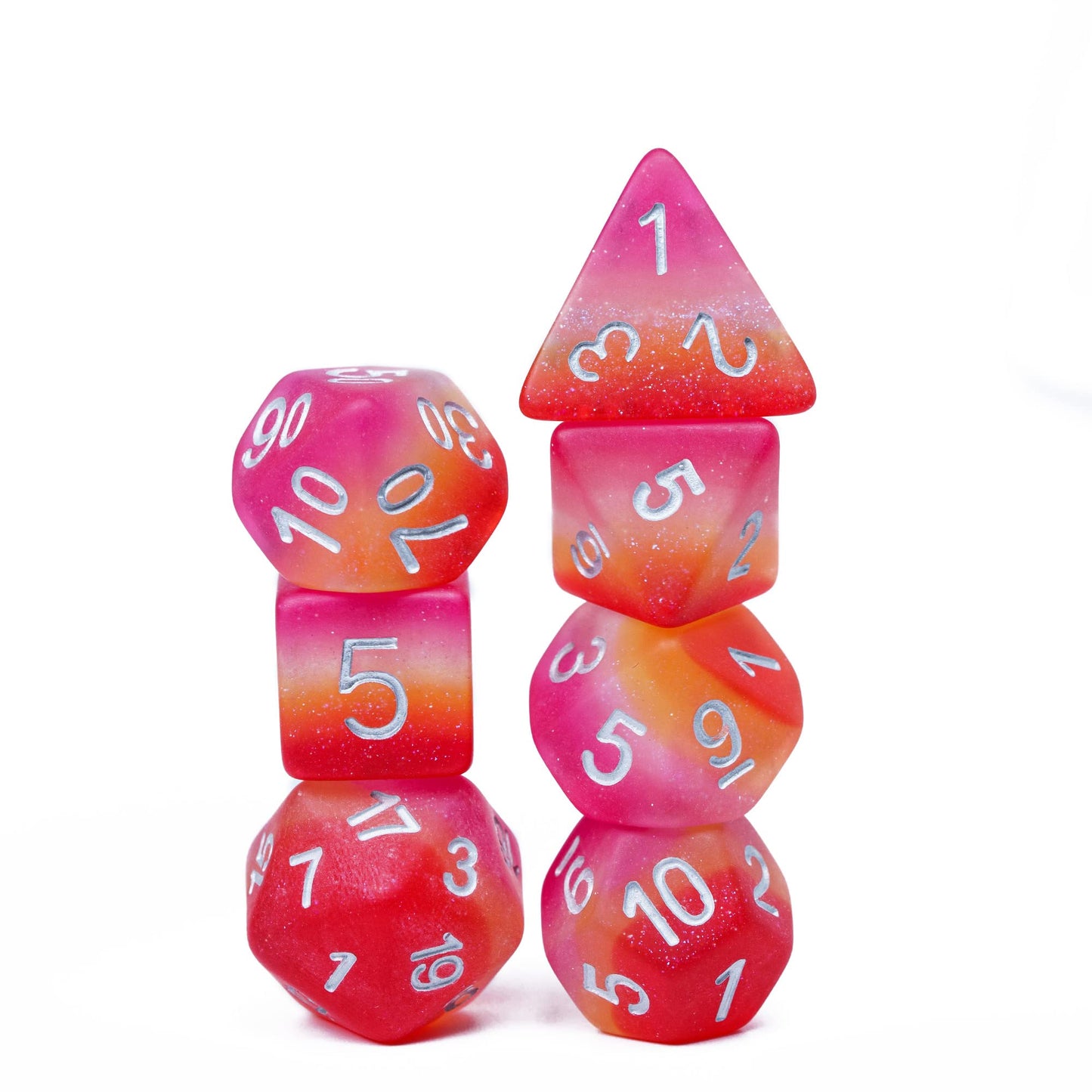 Hddais 7Pcs Lesbian-Pride Polyhedral Dice Set, Homosexual Flag D&D Dice For Dungeons And Dragons, Dnd Dice For Rpg And Other Tab