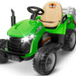ARBELI 24V Ride On Tractor w/Tiltable & Detachable Trailer  2x65W Motors  EVA Tires  Remote Control  Bluetooth  Shifter  Music  Electric Car for Kids Ages 2-5  Green