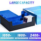 Uaono Card Storage Box For Trading Cards, 1800+ Pu Leather Commander Card Deck Case, Magnetic Closure Card Holder Fits For Magic Game Cards (Black&Blue)