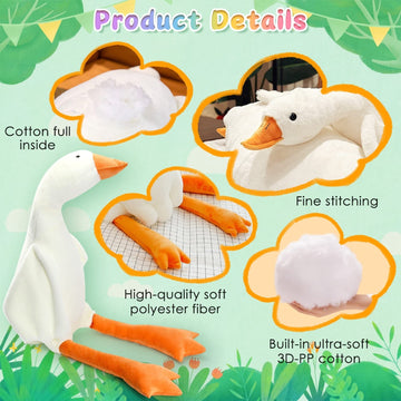 Cottonstar Goose Stuffed Animal 75 Inch Plush Toy, 6 Foot Giant Duck Plush, Super Soft Huge Plushies Pillow Hugging, Gift For Ki