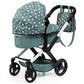 Bayer Design Dolls: Pram Xeo: Stars Green & White - Matching Handbag, Adjustable Handle, For Dolls Up To 20'', Ages 3+