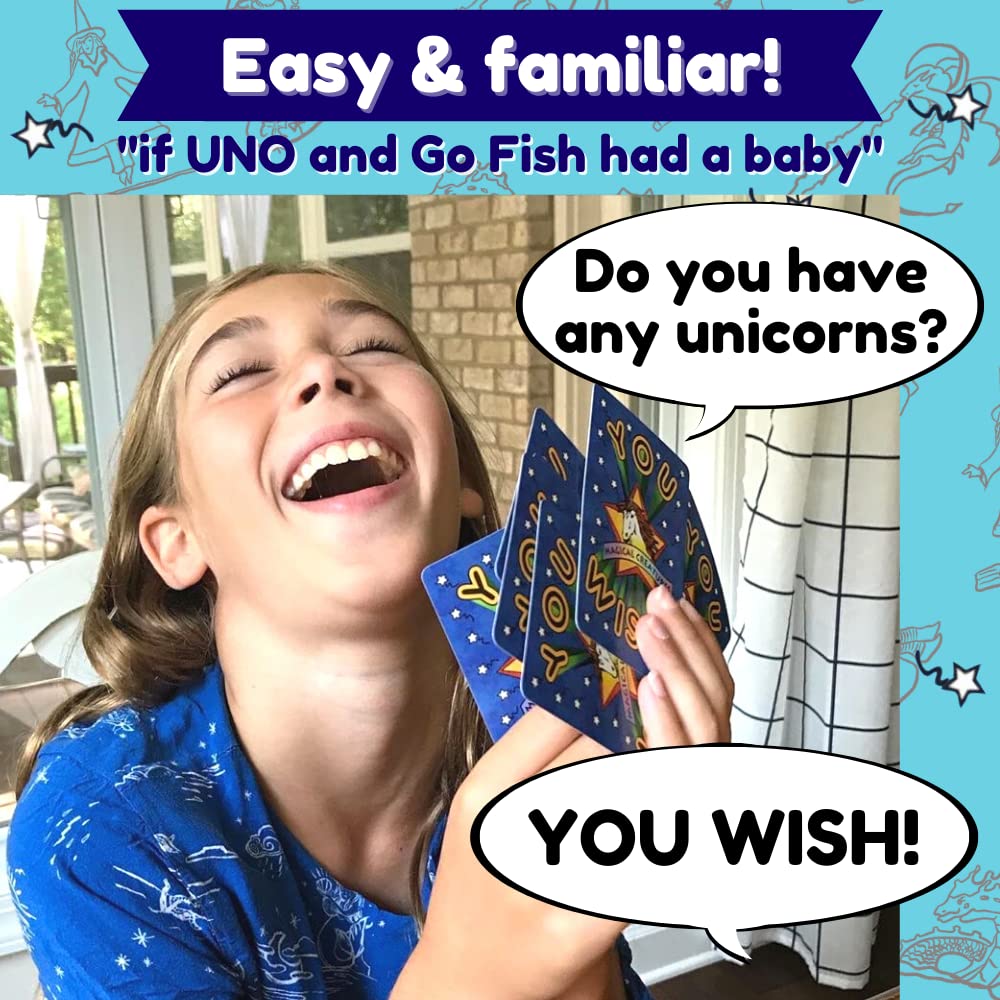 You Wish! Magical Creatures Family Card Game - Easy Card Game For Kids And Adults, Great For Game Night, Modern Twist On Go Fish Meets Uno, Fun For All Ages