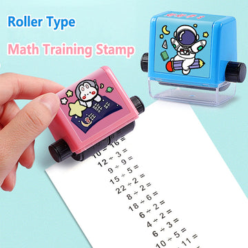 4PCS Smart Math Stamp Set - Reusable Roller Tools for Addition, Subtraction, Multiplication & Division Practice, Educational Sup