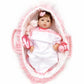 CHAREX Reborn Baby Dolls - 18 inch Realistic Baby Doll Pink Cradle Baby Girl Handmade Lifelike Weighted Realistic Silicone Baby