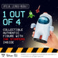 P.M.I. Among Us Crewmate Figure With Stamper | 4.5-Inch-Tall Among Us Toy + 3 Hidden Accessories| Among Us Party Favors And Playable Collectibles | Crewmate In The Egg Hat