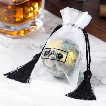 DNDND D100 Die with Pink Chameleon Powder inside with Translucent Pouch for D&D Dungeon and Dragons