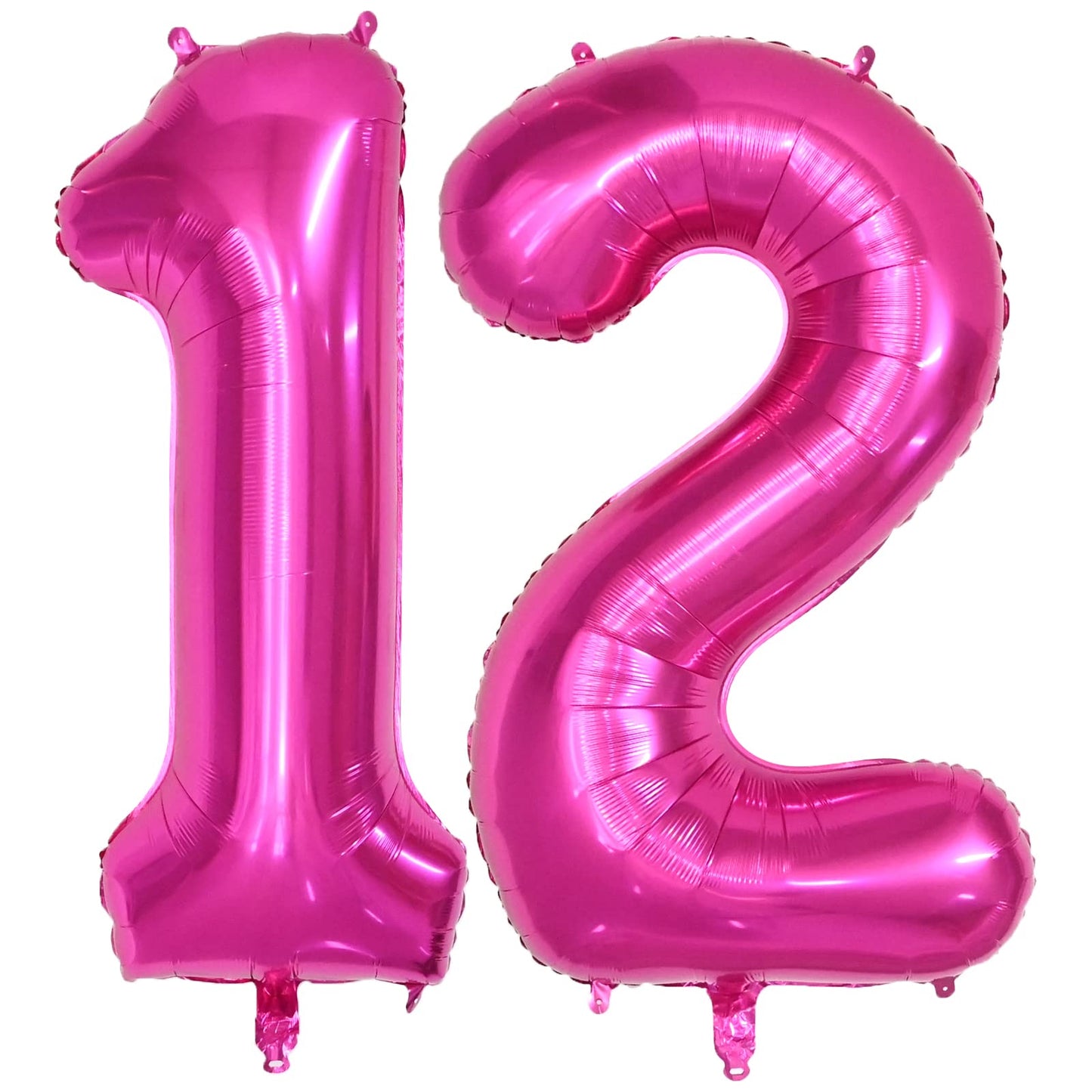 40 Inch Number Balloons 12, Hot Pink Helium Foil Number 12 Balloons, Large Number Balloon Age Balloon For Boys Girls Birthday Pa