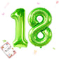 Smlpuame 40 Inch Number Balloon 0-9 Green Large Number 18 Balloons,Digital Balloons For Birthday Party Celebration Decorations S