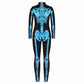 Remimi Skeleton Costumes For Boy Halloween Kids Long Sleeve Zip Back Black Bodysuit Outfits Onesie Blue M